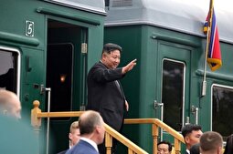 (ویدئو) رهبر کره‌شمالی با قطار زرهی به پکن رسید