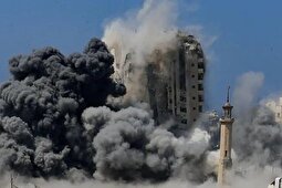 (ویدئو) حمله اسرائیل به برج الرؤیا در غزه