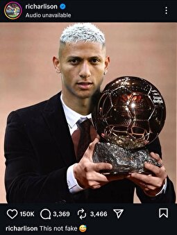 شوخی خبرساز مهاجم برزیلی با توپ طلا؛ این عکس ساختگی نیست!