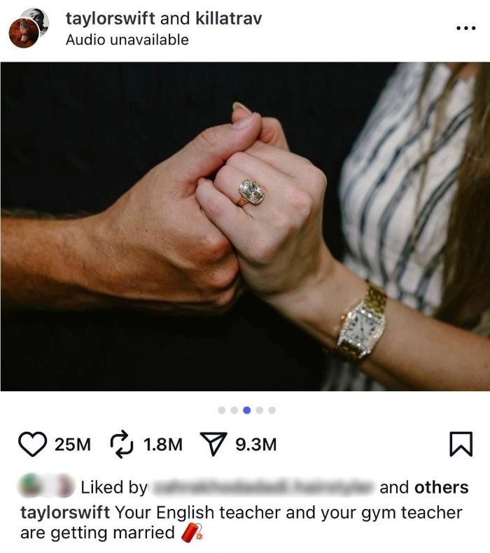 (عکس) تیلور سوئیفت در ۳۵ سالگی «بله» گفت؛ تراویس کلسی نامزد او کیست؟