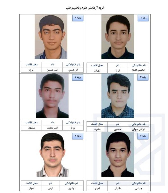 (تصاویر) نفرات برتر کنکور ۱۴۰۴ معرفی شدند