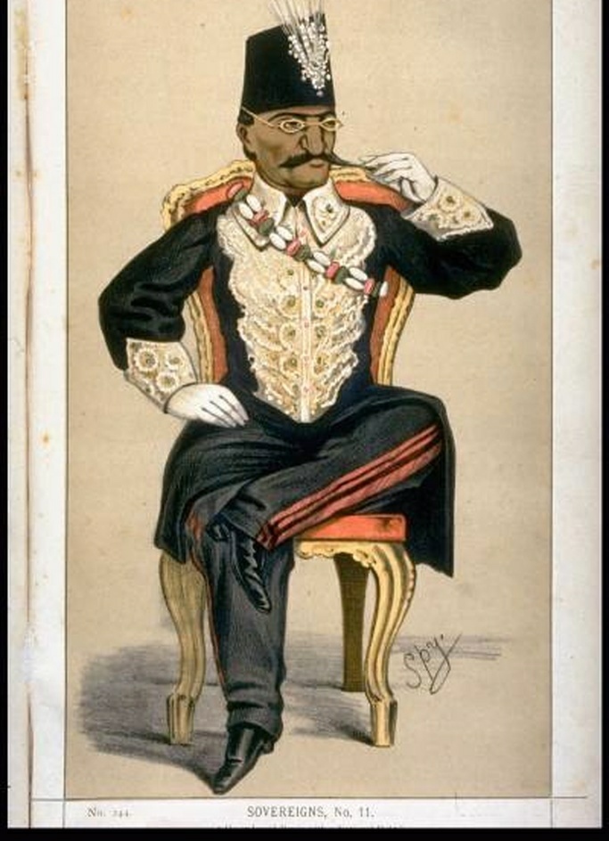 کاریکاتور ناصرالدین شاه که ۱۳۰ سال قبل در مجلۀ انگلیسی چاپ شد