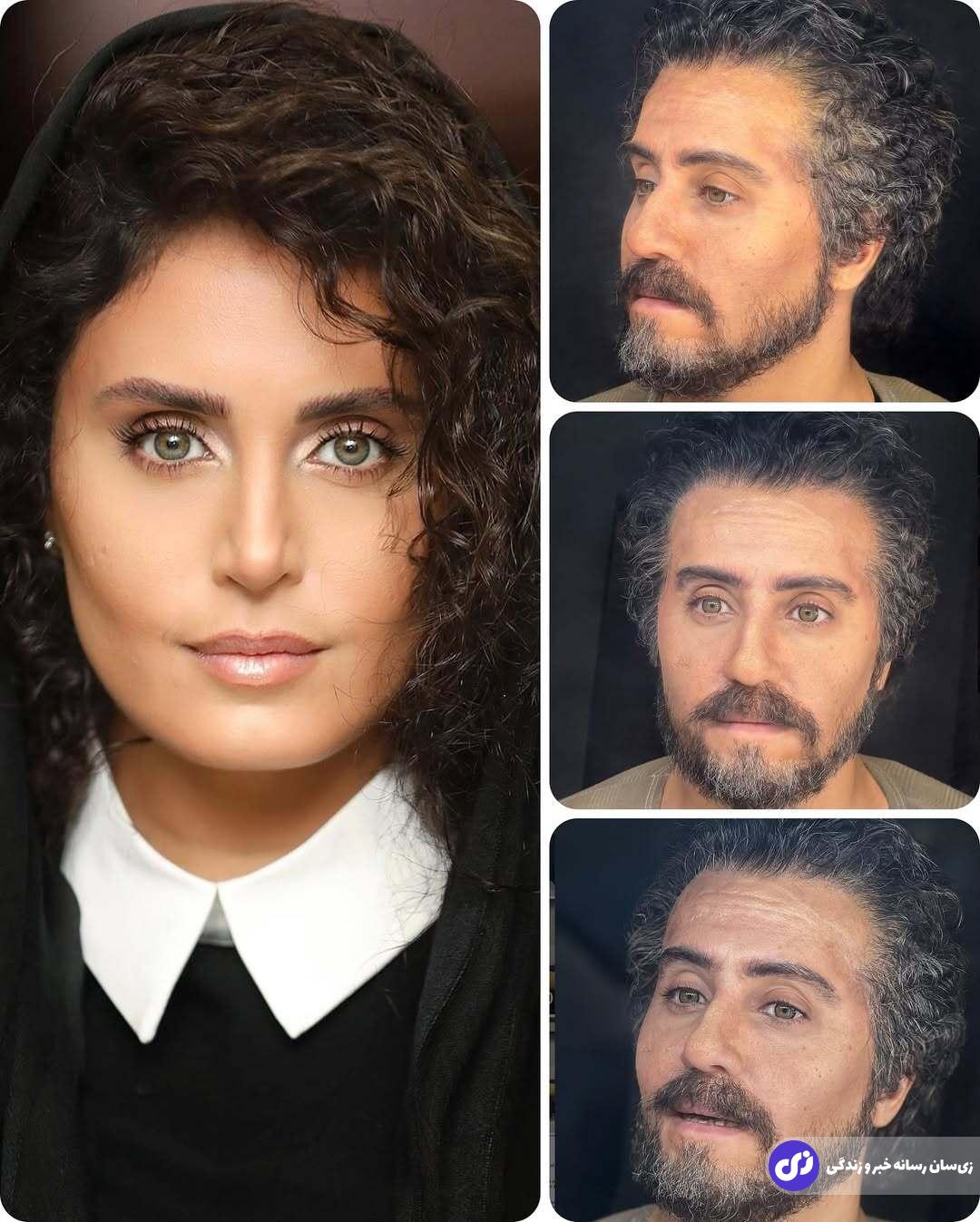 (تصاویر) گریم مردانه و عجیب الناز شاکردوست در فیلم کج پیله