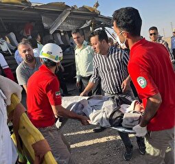 تصویری تلخ از تصادف اتوبوس دانشجویان