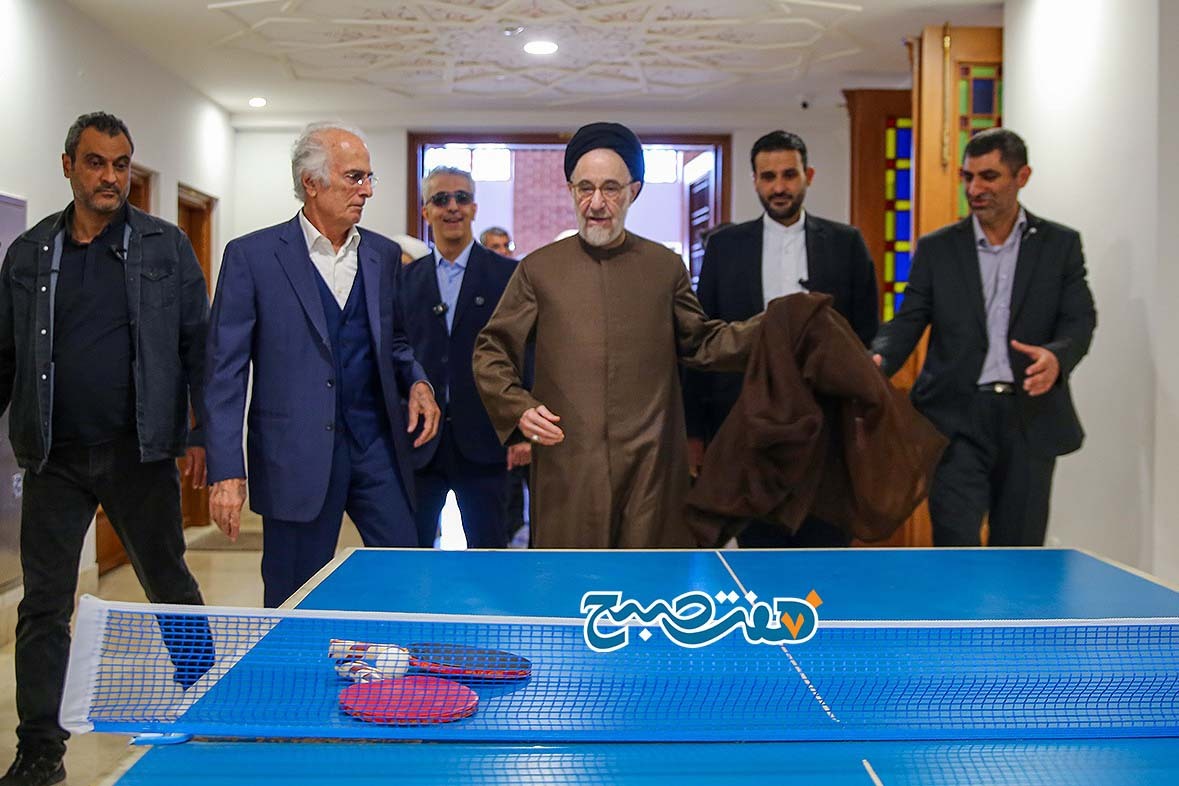 (تصاویر) پینگ‌پنگ بازی کردن سیدمحمد خاتمی واقعی بود؟!