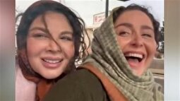 (ویدئو) موتور سواری ژاله صامتی و شهره سلطانی در پشت صحنه سریال سیاه چاله