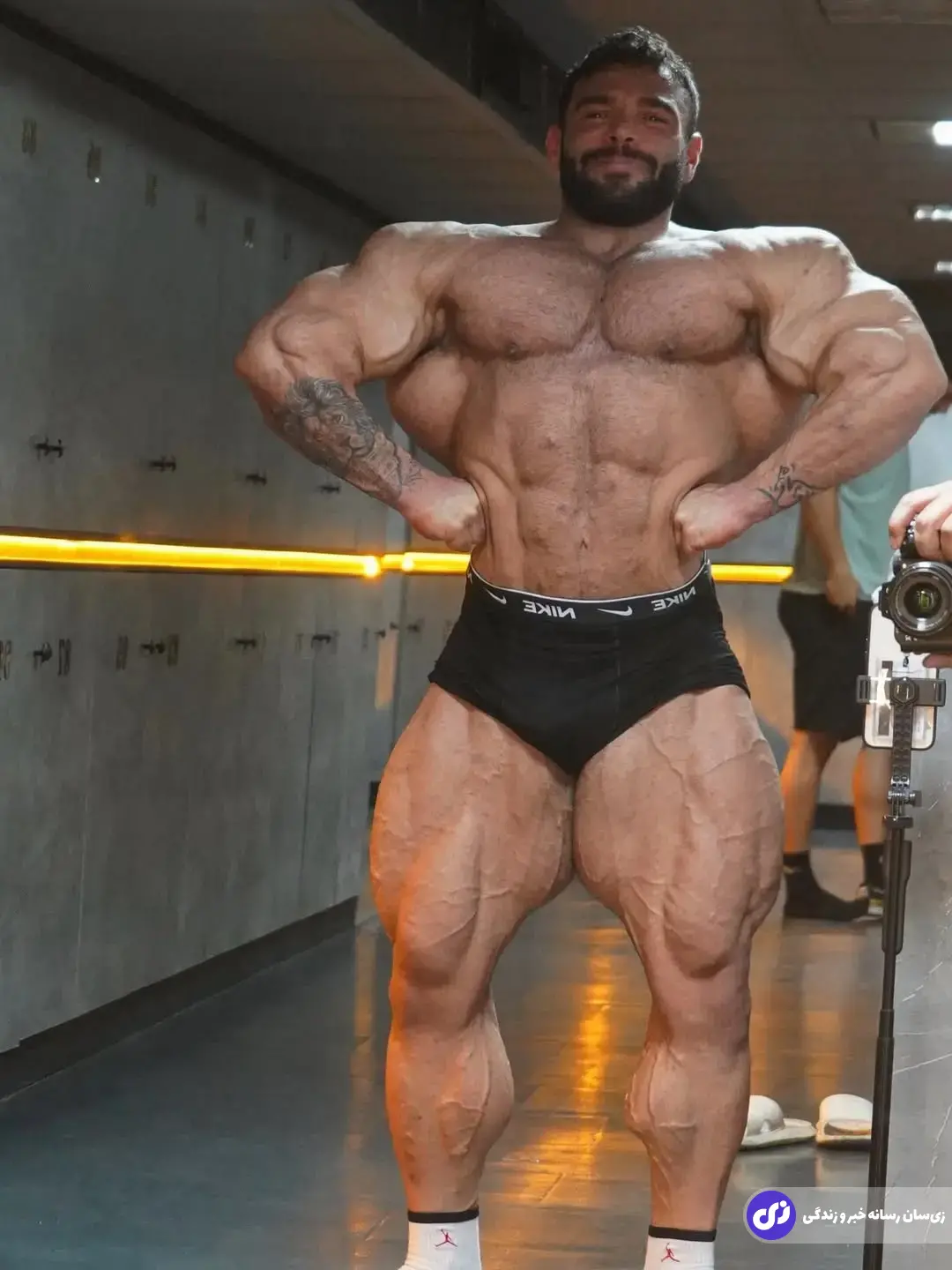 ایمان رضایی؛ بدنساز سنگینوزن لرستانی با عضلات ساق پای حجیم و معروف به «غول الیگودرز» که توانست اسکوات ۴۰۰ کیلویی را دو تکرار بزند ایمان رضایی