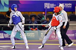 ساینا کریمی ملی‌پوش تکواندو ایران حریف آذربایجانی خود را برد و طلا گرفت + ویدئو