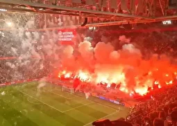 (ویدئو) آتش جهنمی بازی آژاکس و اف‌سی گرونینگن را لغو کرد