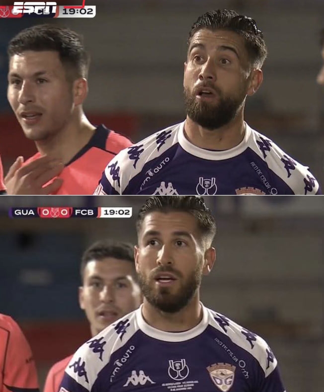 راموس برابر بارسا؛ شباهت بیش از حد و عجیب بازیکن گوادالاخارا به سرخیو راموس در بازی برابر بارسلونا