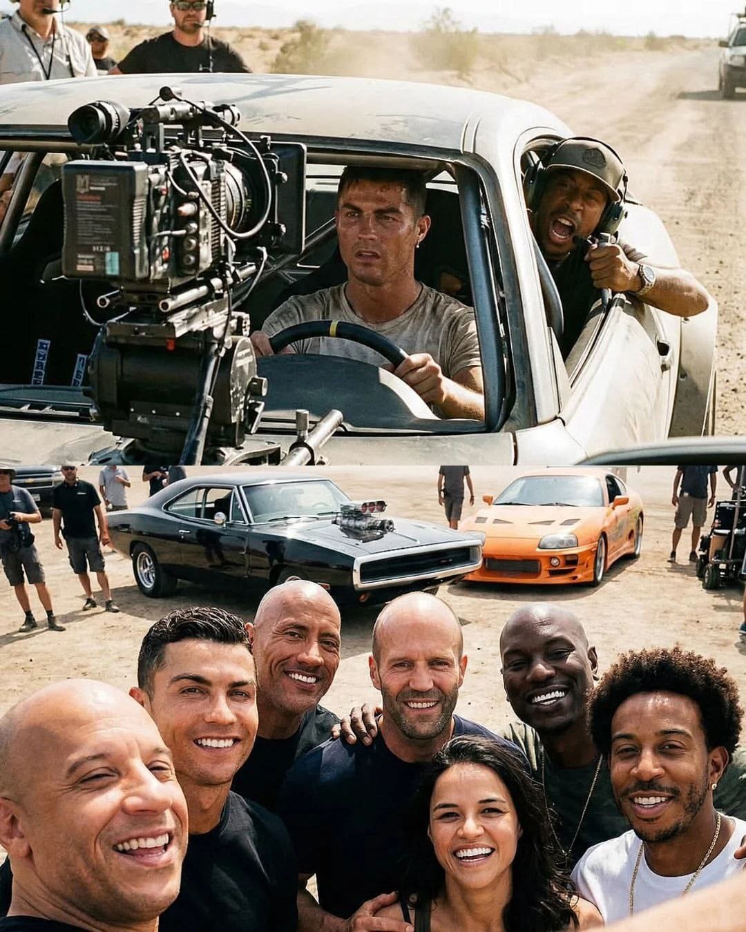 (تصاویر) رونالدو بازیگر «سریع و خشن» شد