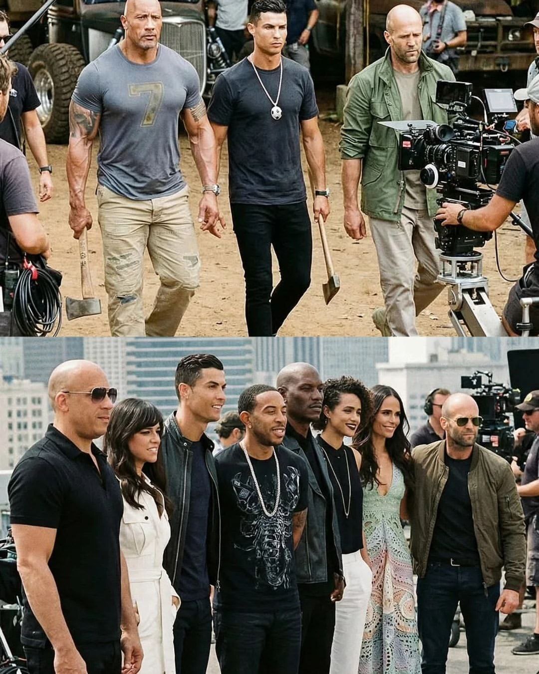 (تصاویر) رونالدو بازیگر «سریع و خشن» شد