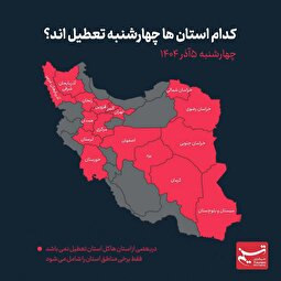 مدارس کدام استان‌ها فردا چهارشنبه 5 آذر تعطیل است؟