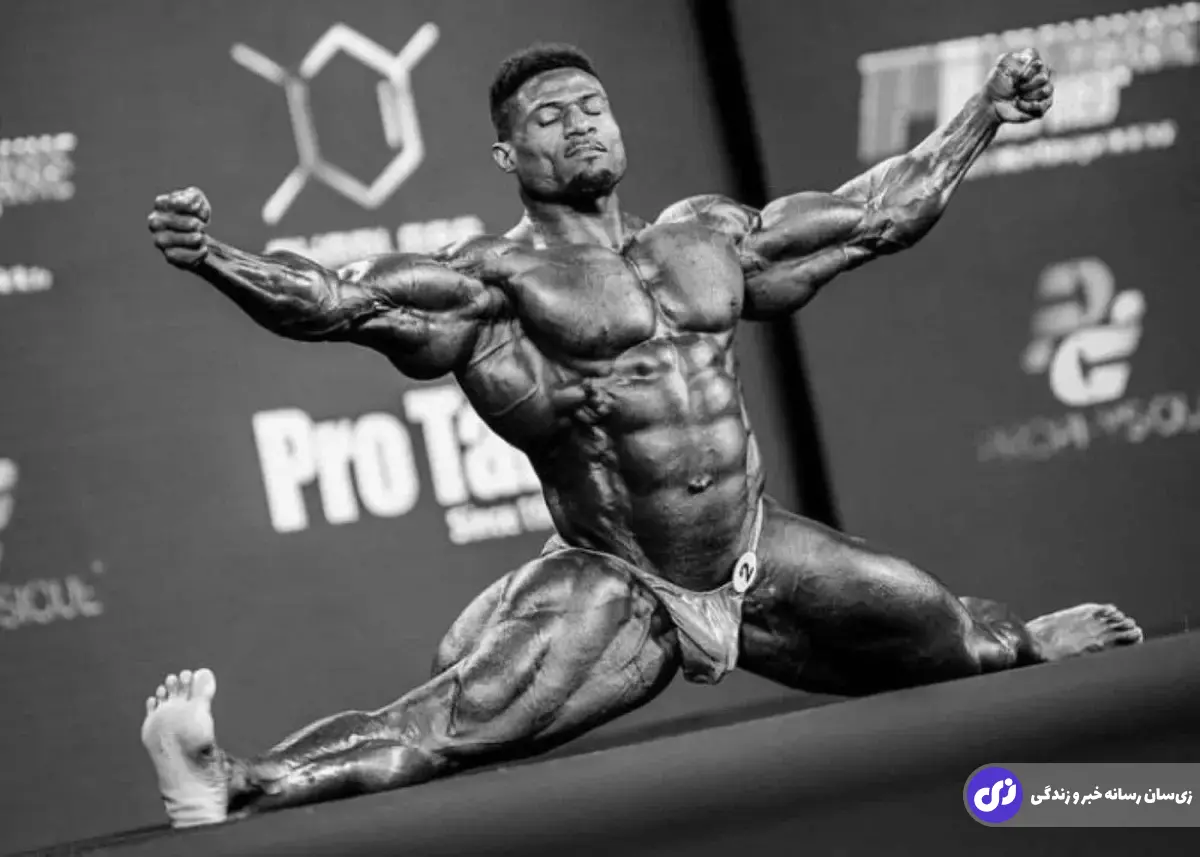 اندرو جکد؛ بدنساز معروف به «غول نیجریه» و رقیب هادی چوپان که مهندس برق بود و نفر سوم مسترالمپیای ۲۰۲۵ شد اندرو جکد