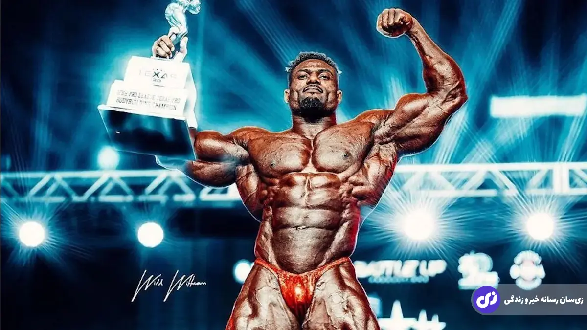 اندرو جکد؛ بدنساز معروف به «غول نیجریه» و رقیب هادی چوپان که مهندس برق بود و نفر سوم مسترالمپیای ۲۰۲۵ شد اندرو جکد