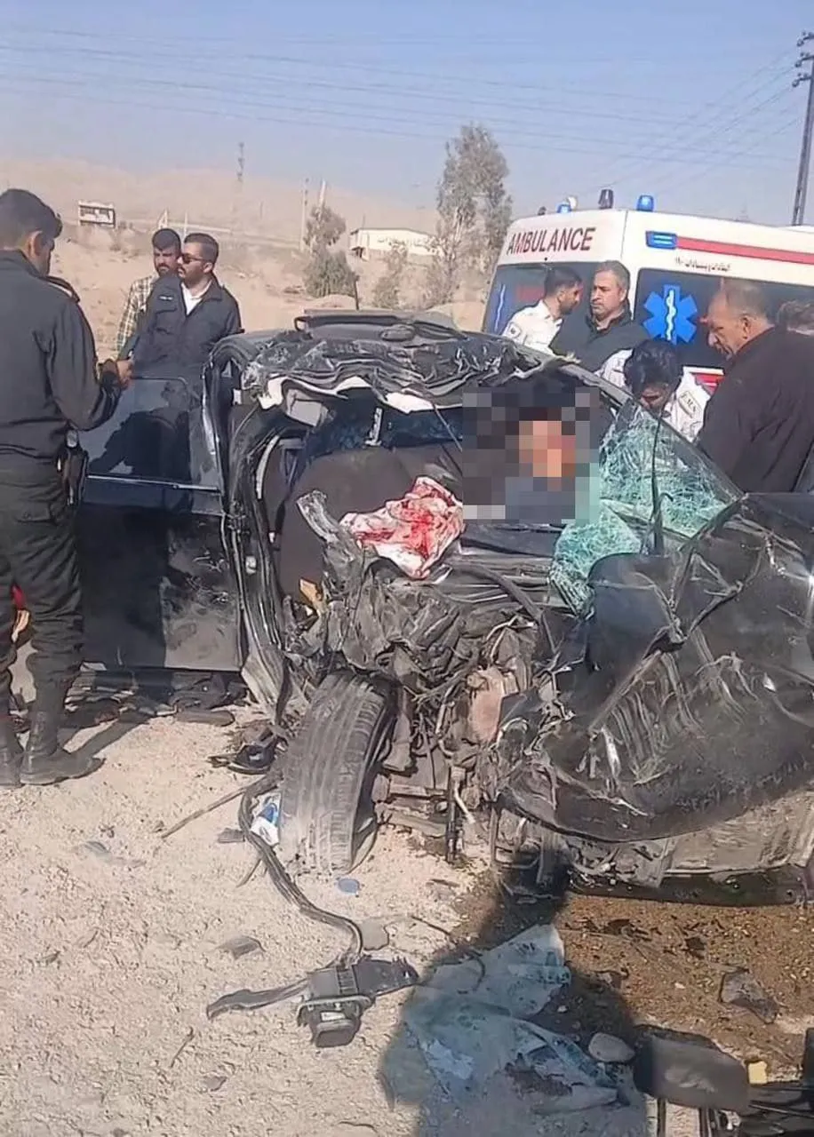 تصاویر دلخراش از صحنه تصادف همسر معاون پزشکیان