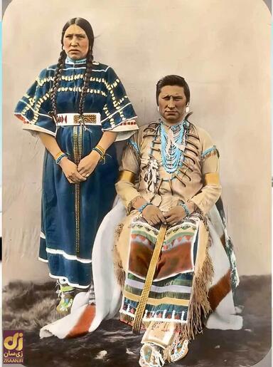 یک زوج سیاه پا مونتانا اوایل دهه ۱۹۰۰.