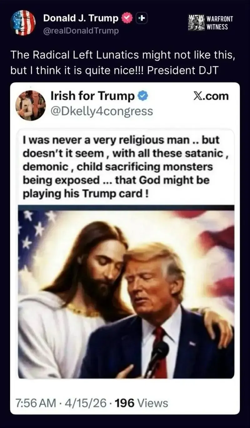 ترامپ در کنار مسیح در یک عکس