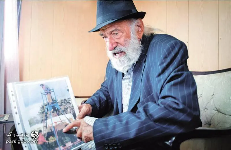 (عکس) پهلوان ایرانی که فیل را از جای خود بلند کرد