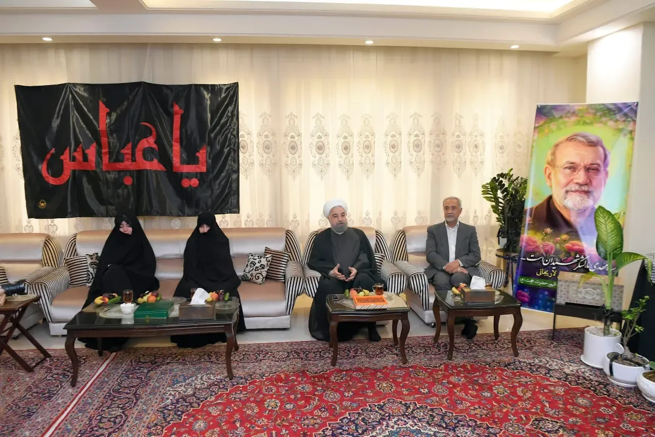 روحانی در منزل علی لاریجانی روحانی در منزل علی لاریجانی