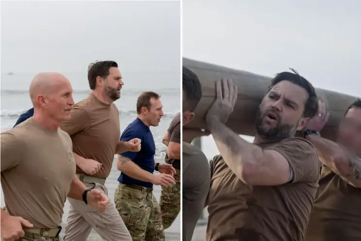 تصاویر | تمرین سخت معاون ترامپ با نیرو‌های ویژه نیروی دریایی آمریکا