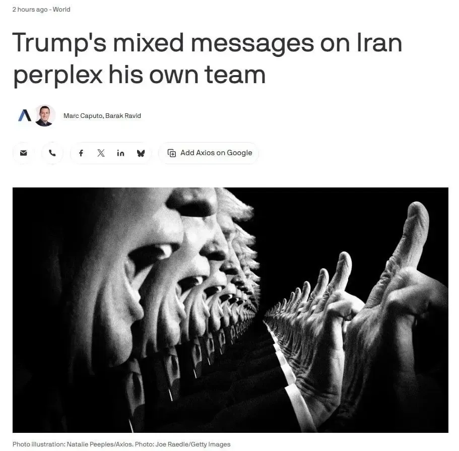 توئیت خبرنگار اکسیوس