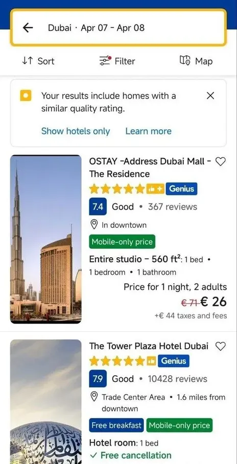 هزینه برخی هتل‌های دبی شبی یک دلار شد!