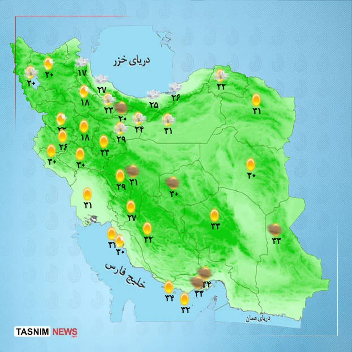 هواشناسی: ساکنان این مناطق از کشور امروز غافلگیر می‌شوند