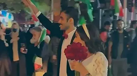 فیلمی از عروس بی‌حجاب و داماد متفاوت در تجمعات شبانه