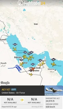 فعالیت سنگین نیروی هوایی آمریکا در خلیج فارس