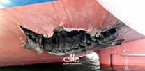 تصاویری از اصابت ۲ پهپاد به کشتی کره جنوبی
