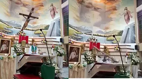 (ویدئو) مرگ کشیش اکوادوری بر اثر سقوط صلیب هنگام برگزاری مراسم کلیسا