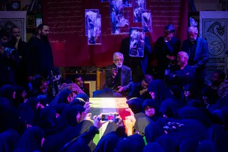 تصاویری از تابوت همسر شهید رهبر انقلاب