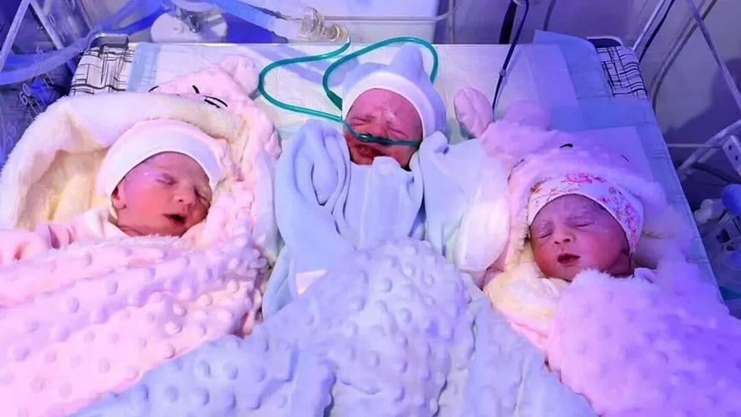 مادر ۴۰ ساله کاشانی صاحب سه قلو شد