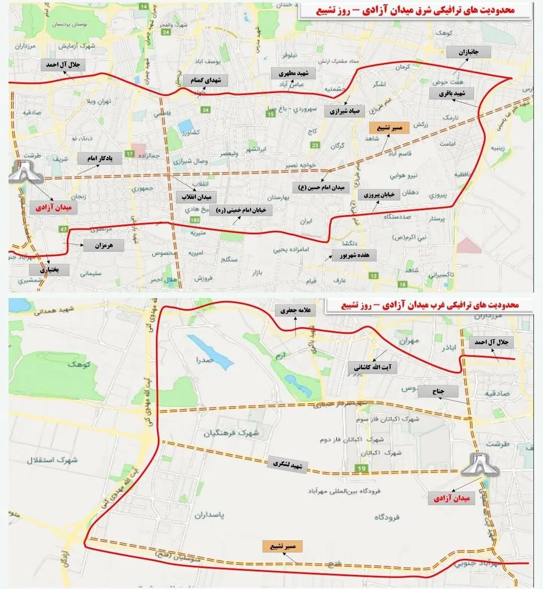 نقشه ترافیک تهران نقشه ترافیک تهران