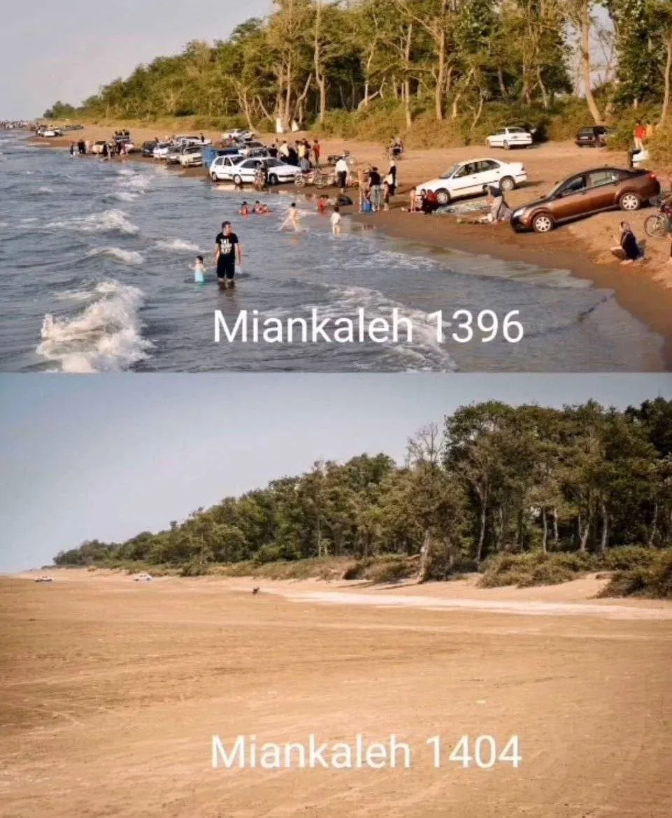 تصویری هولناک از پسروی آب دریا در مازندران