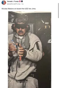ترامپ تصویری از مادورو در ناو «ایووجیما» را منتشر کرد