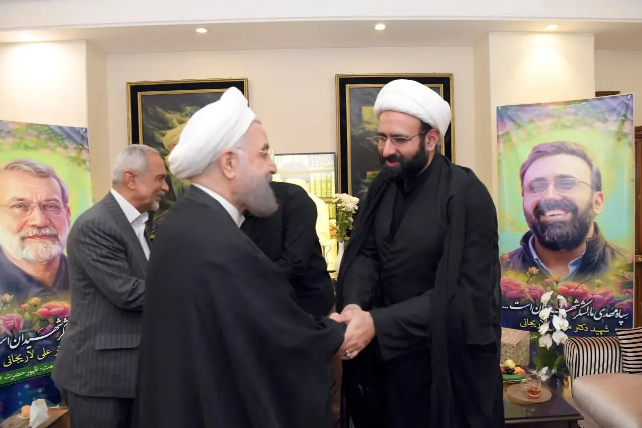 روحانی در منزل علی لاریجانی روحانی در منزل علی لاریجانی