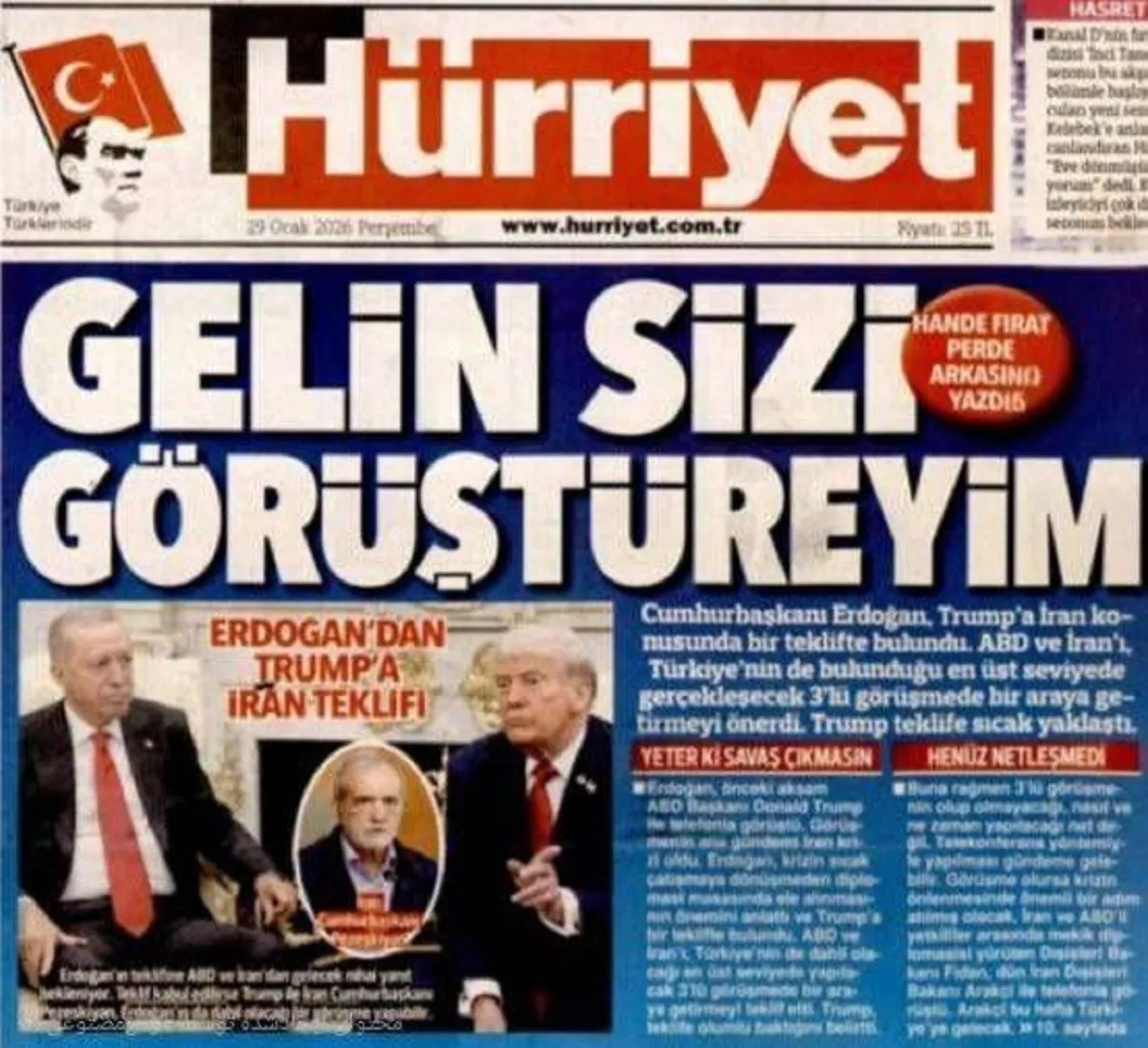 روزنامه ترکیه‌ای: ترامپ با دیداری سه جانبه با حضور نمایندگان ایران، آمریکا و ترکیه در آنکارا موافقت کرد