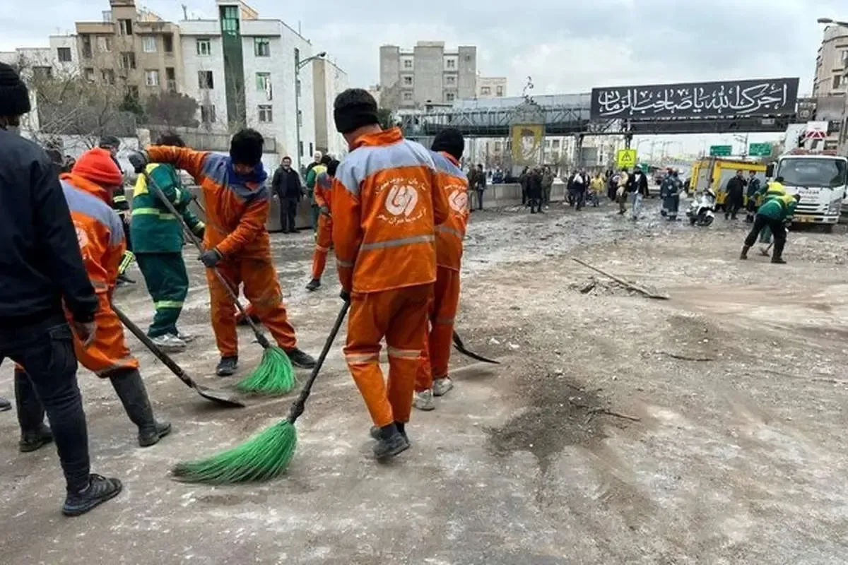 وضعیت بزرگراه باقری پس از اصابت مجدد موشک