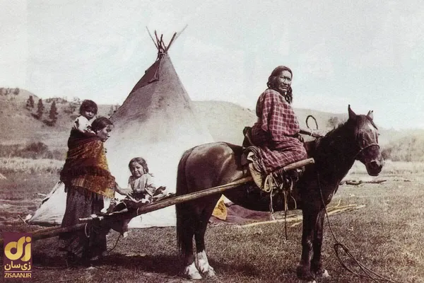 چپ دست قوی و خانواده. رزرواسیون شاین شمالی. ۱۹۰۶.&nbsp;