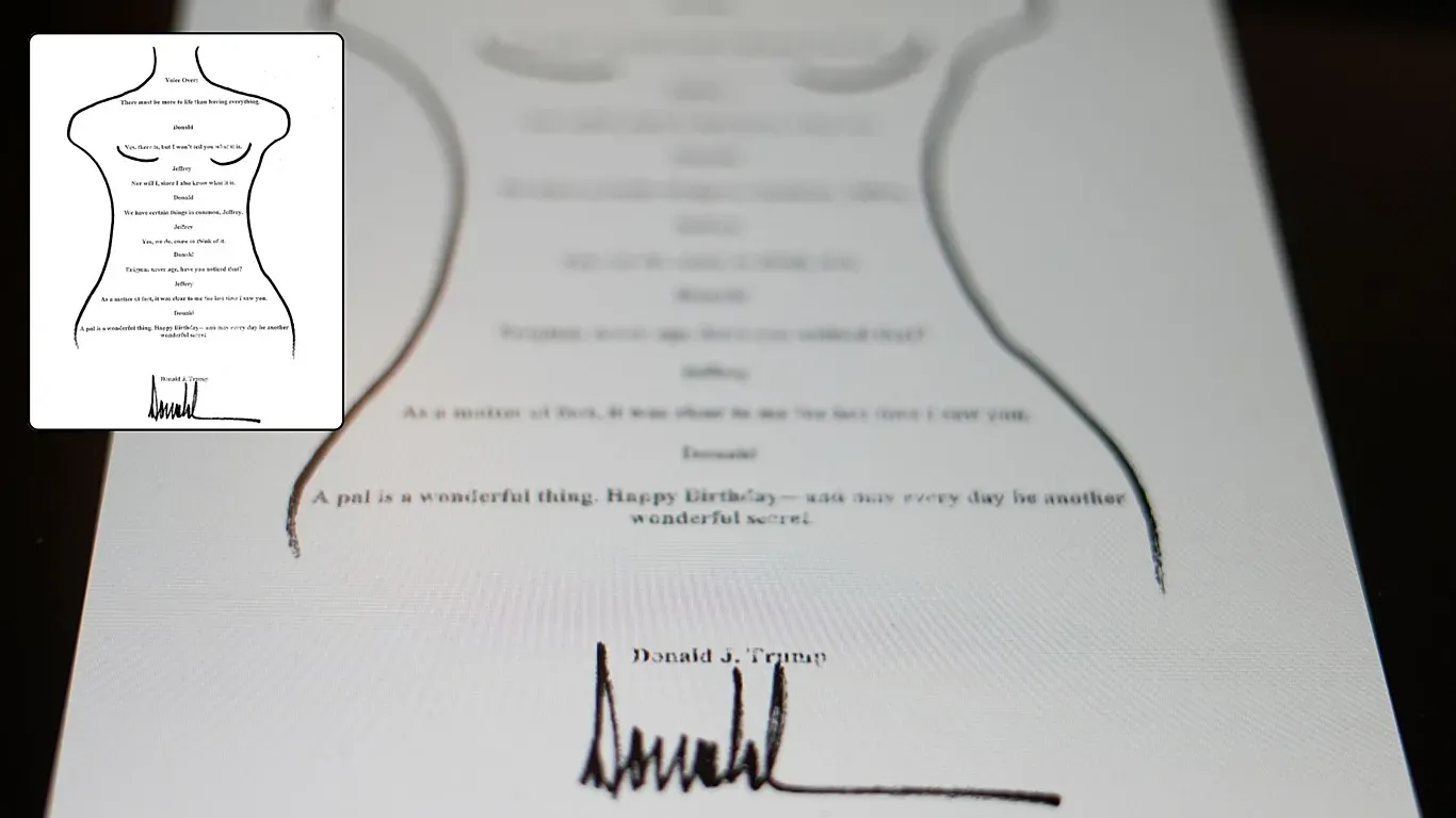 افشاگری بزرگ علیه ترامپ با نامه‌ای که با بدن برهنه یک زن طراحی شده است!