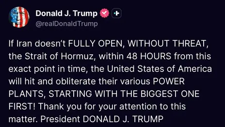 تهدید ترامپ برای بازگشایی تنگه هرمز؛ به زیرساخت‌ها حمله می‌کنیم