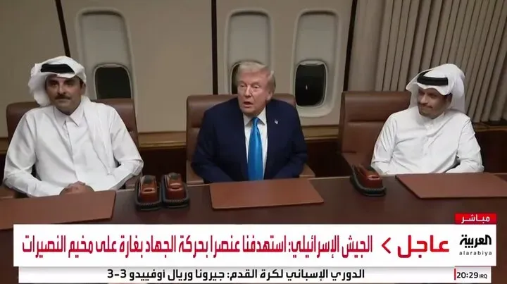 جلسه عجیب ترامپ با امیر قطر در هواپیما؛ چرا هواپیمای ترامپ در دوحه به زمین نشست؟!