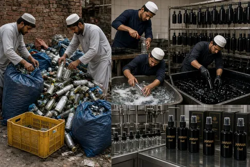 (ویدئو) ادکلن اورجینال به سبک پاکستانی؛ شیشه‌های دورریخته‌شده، عطرهای دست‌ساز و یک کلاهبرداری عجیب!